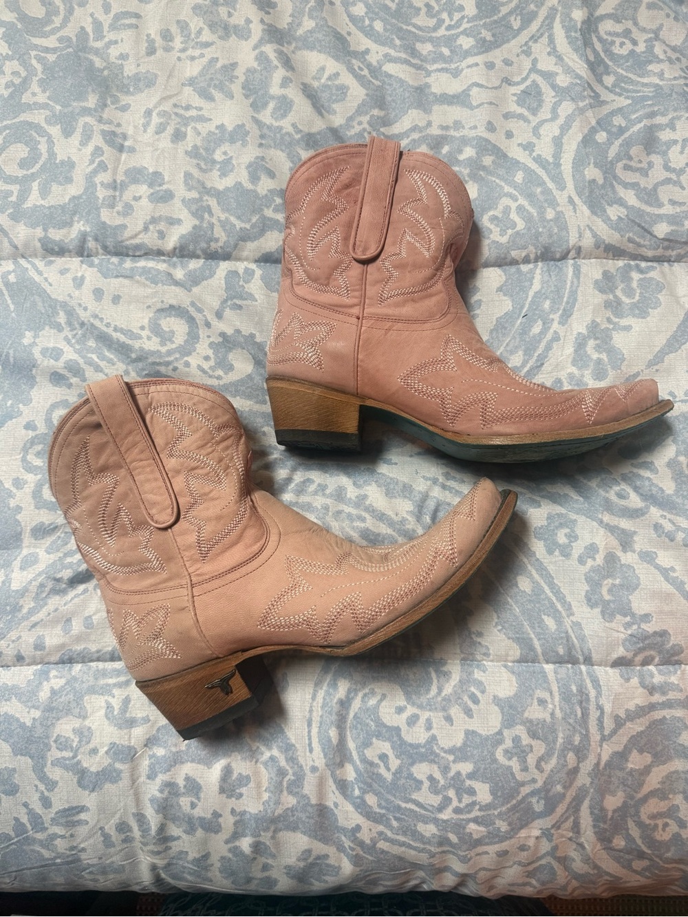 Women's Lane Pink Suede Western Ankle Boots